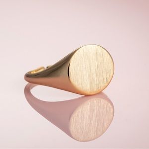 Vintage Adjustable Matte Gold Signet Ring